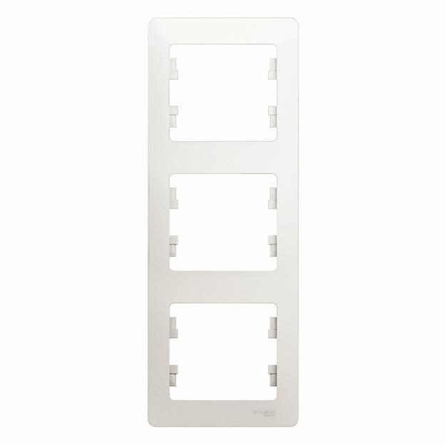 Systeme electric GSL000607 GLOSSA 3-постовая РАМКА, вертикальная, ПЕРЛАМУТР фото 4