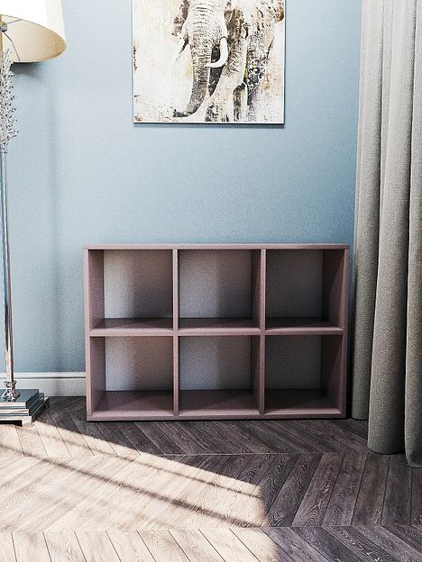 Стеллаж горизонтальный Wood&Stone «Малави» горячий шоколад (металлик) 93.4×31.2×62.8 см фото 4