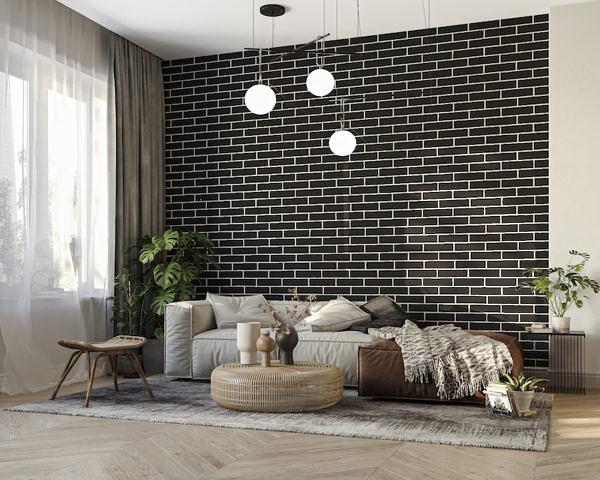 Декоративное покрытие АМК кирпич №010 чёрный ОПТ фото 4