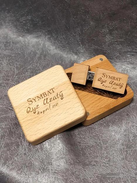 Деревянная коробка с флешкой ОПТ фото 2