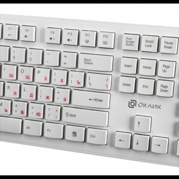 Клавиатура Oklick 505M белый USB slim {1196547} фото 7