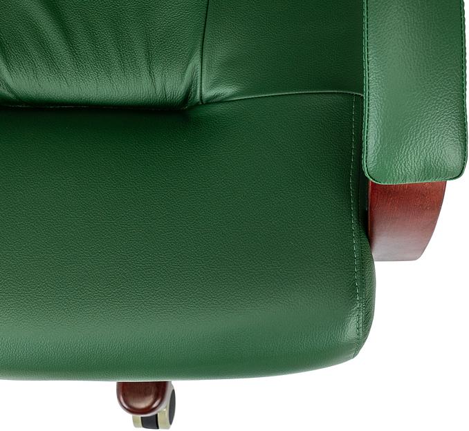 Кресло руководителя Бюрократ T-9928Walnut зеленый кожа крестов. металл/дерево фото 7