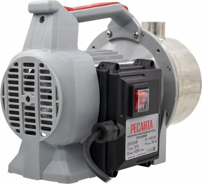 Насос поверхностный Ресанта ПСН-4200Н 1100Вт 4200л/час (77/4/1) фото 2