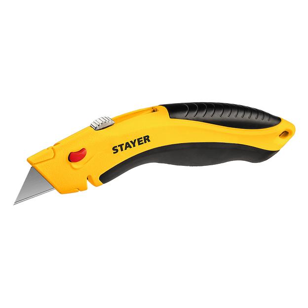 STAYER Hercules-A24, универсальный металлический нож с трапециевидным лезвием, Professional (0947) фото 5