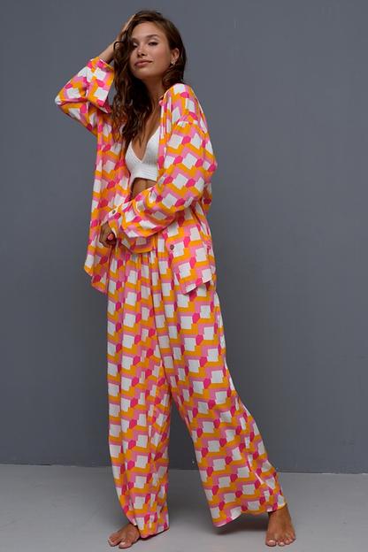 Костюм  SET001/01/Розовый, белый, оранжевый  фото 1