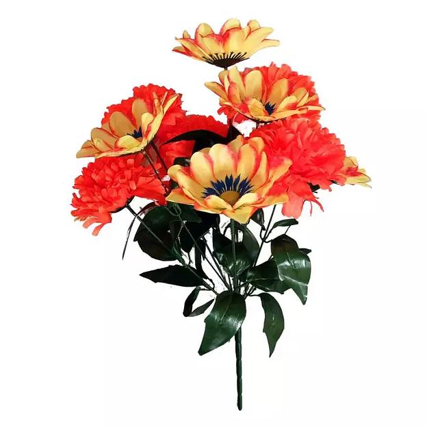 Букет георгинов с шафранами 11 голов (2 вида 5+6) 50см 326-492+636 фото 2