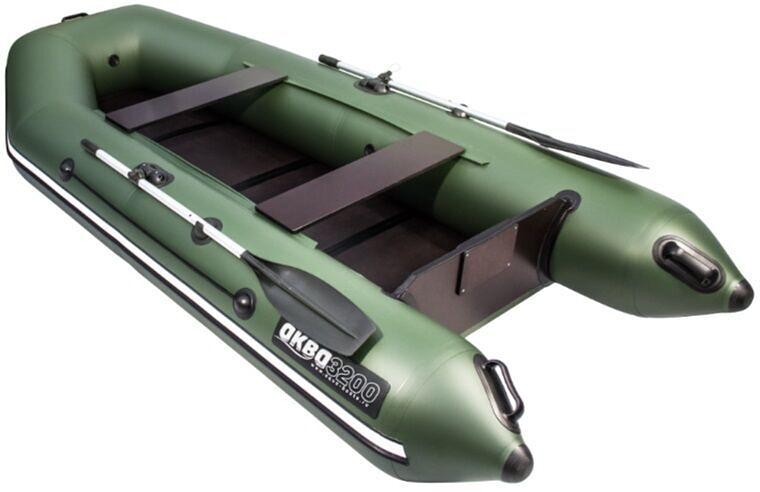 Лодка Аква 3200 слань книжка, 3200*1420*400 мм., цвет: зеленый фото 4