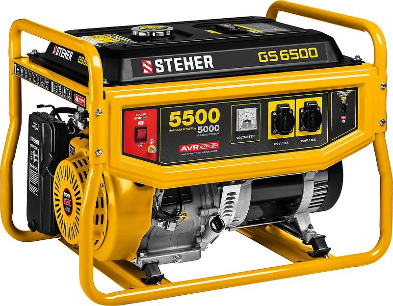 STEHER 5500 Вт, бензиновый генератор (GS-6500) фото 1