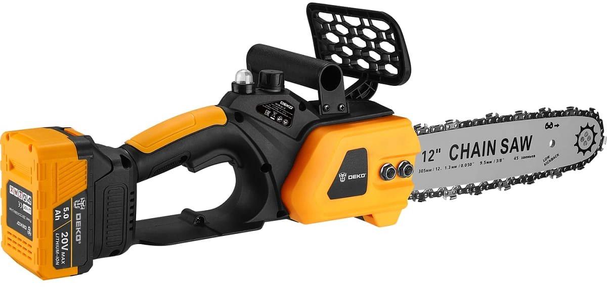 Электрическая цепная пила Deko DKCHS 20-12 дл.шины:12" (30cm) ЗУ (085-2001) фото 1