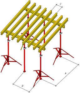 Стойка телескопическая для опалубки перекрытий 4,5 м фото 2