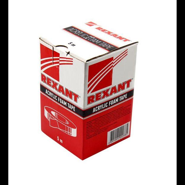 Скотч двухсторонний 6ммх5м красн. на сер. основе Rexant 09-6006 фото 3