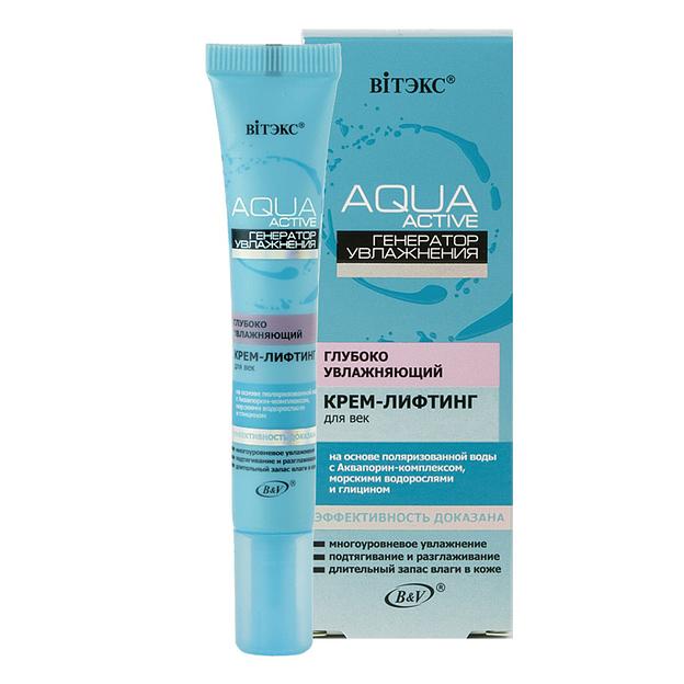 Витэкс aqua active «генератор увлажнения» глубокоувлажняющий крем-лифтинг для век 20 мл фото 1