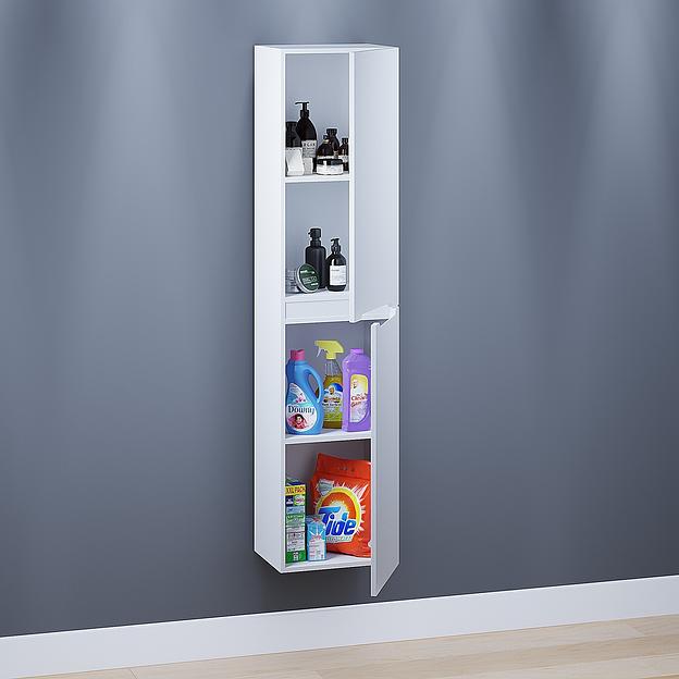 Шкаф-пенал для ванной Uperwood Tanos 33*37*150 см, подвесной, белый, правый фото 2