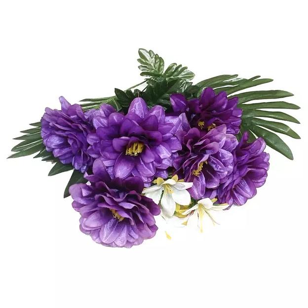 Букет георгинов 7 голов 3 пальмы 3 добавки 55см фото 3