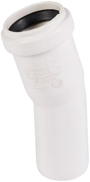 Отвод канализационный 32х87 град. белый фото 2