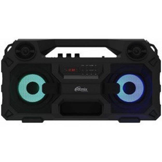 RITMIX SP-690B black {Jack 6.3 мм c функцией ЭХО, дисплей: LED, эквалайзер, RGB-подсветка, до 8 часов, 2000 мАч, 7.4 В, microUSB DC 5В 2A, 46? 24.3? 17.5 см, пластик, черный} фото 1