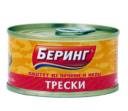 Печень трески натуральная Беринг, 120 г, круглая ОПТ фото 1