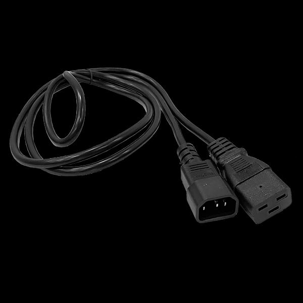 Шнур питания c19-c14, 3х0.75, 220в, 10а, черный, 1.5 метра Шнур питания C19-C14, 3х0.75, 220В, 10А, черный, 1.5 метра (LAN-PP19/14-1.5-BK) фото 1