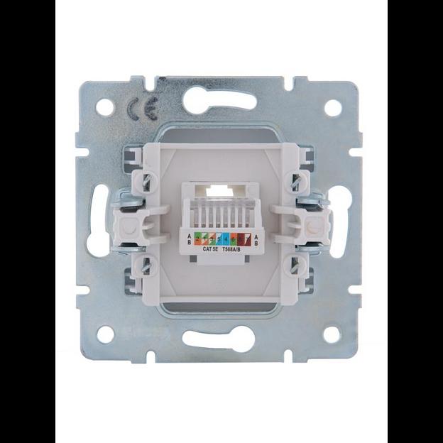 Розетка компьютерная 1-м СП Karina RJ45 механизм бел. LEZARD 707-0288-139 фото 4