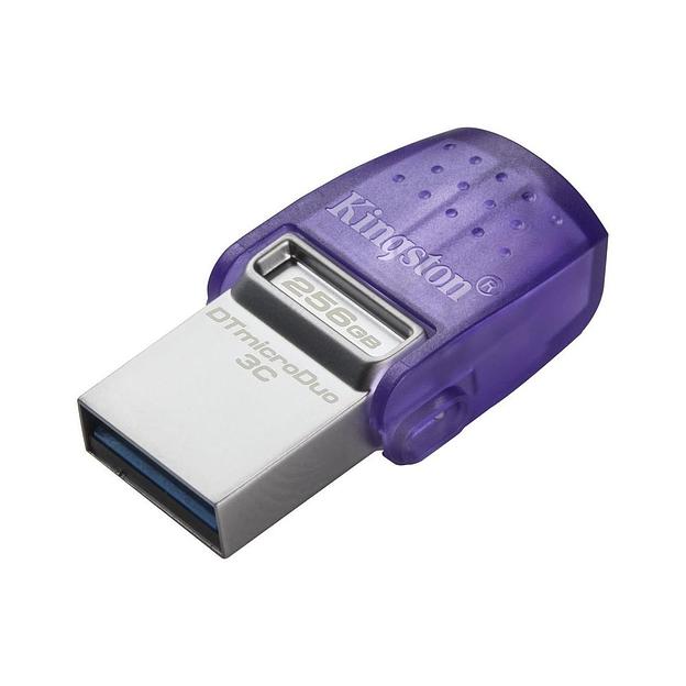 Флеш Диск Kingston 256Gb DataTraveler microDuo 3C DTDUO3CG3/256GB USB3.0 фиолетовый фото 1