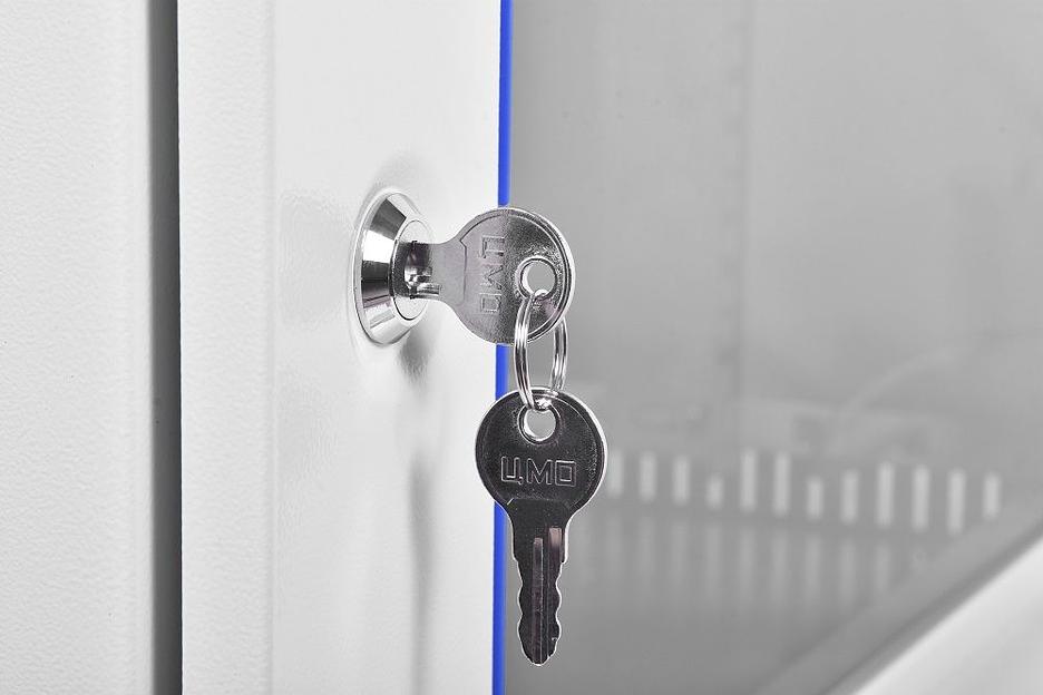 Шкаф коммутационный ЦМО ШРН-Э-15.350 15U 600x350мм пер.дв.стекл задн.дв.стал.лист несъемн.бок.пан. серый фото 5