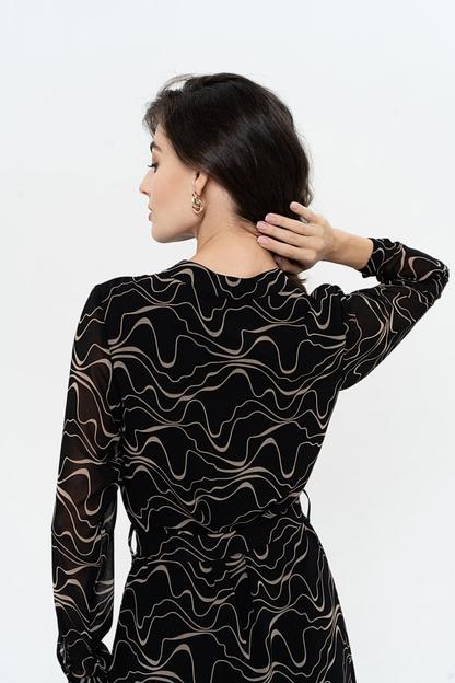 Платье из шифона черное ОПТ фото 2