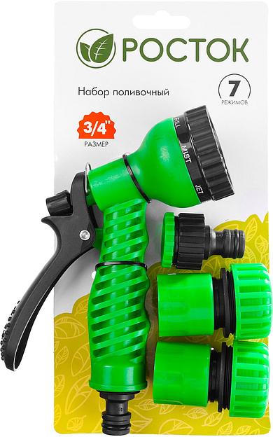 РОСТОК НП-34, 3/4″, фурнитура, пистолет с 7 режимами, поливочный набор (427369) фото 4