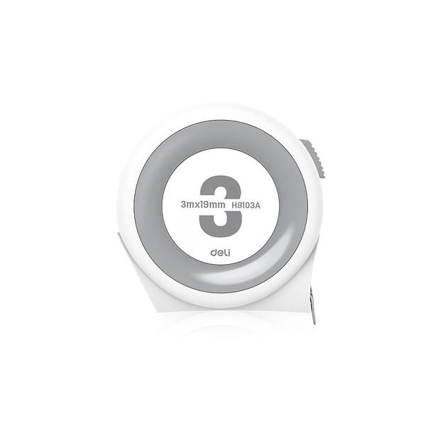 Рулетка Deli Home Series White H8103A 3м х 19мм, клипса, шнурок, эксклюзивный дизайн фото 1