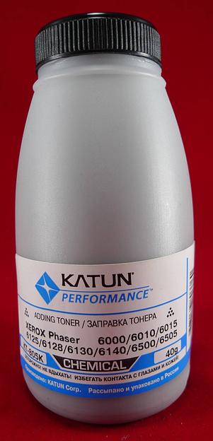 Тонер XEROX Phaser 6000/6010/6015/6125/6128/6130/6140/6500/6505 Black, химический (фл. 40г) Katun фас.Россия фото 1