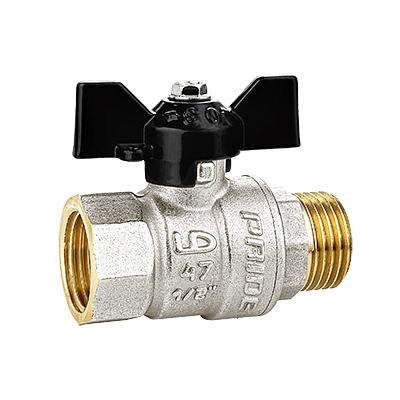 Кран шаровый латунный LD Pride Ду20 Ру40 ВН бабочка фото 1