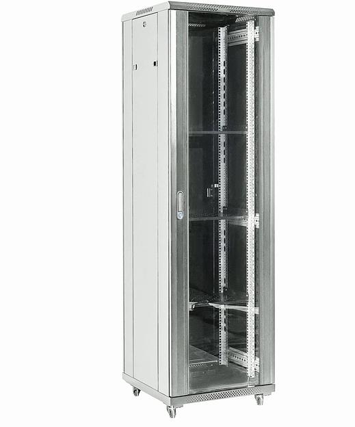 Шкаф коммутационный Rexant (04-3766-211) напольный 37U 600x600мм пер.дв.стекл металл 2 бок.пан. направл.под винты 800кг серый 230град. IP20 сталь фото 1