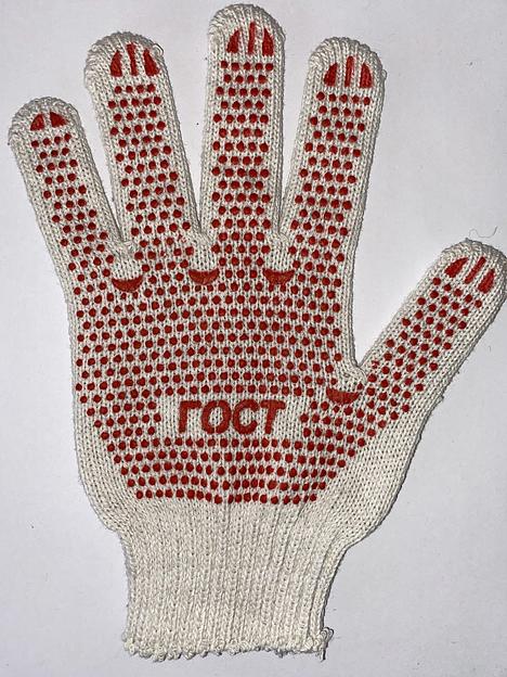 Трикотажные перчатки «Мастер» 6-нитки с ПВХ фото 2