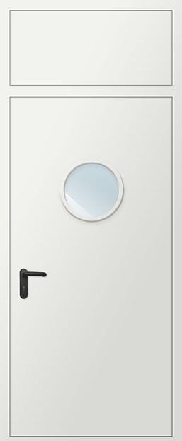 Дверь противопожарная EIS60 остекленная круг с фрамугой фото 1