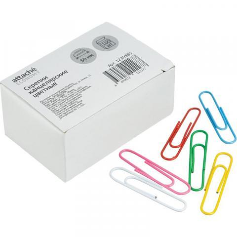 Скрепки 50мм полимерные негофрированные, 100шт, Attache фото 1