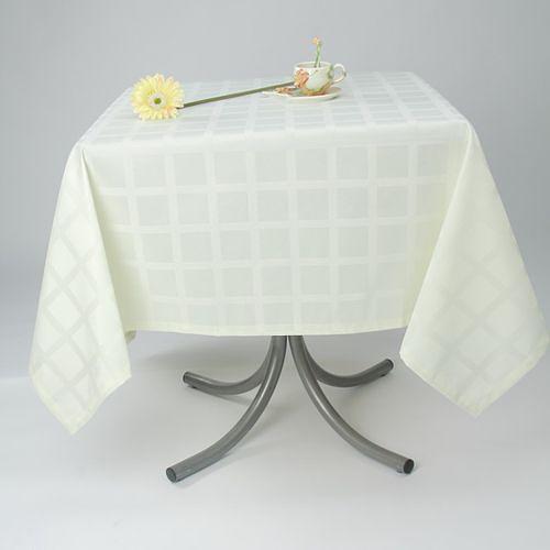 Скатерть 145*250 см. молоко клетка /3/ фото 1