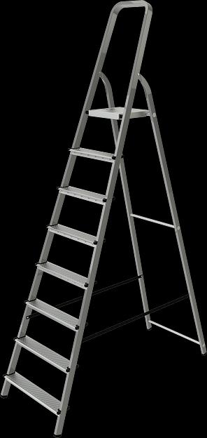 Стремянка стальная 8 ступеней фото 1