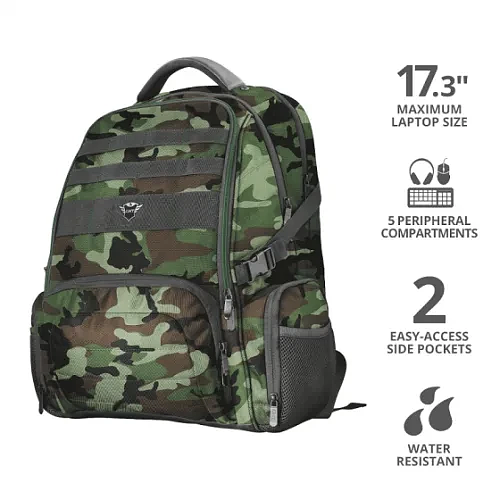 Рюкзак Trust GXT 1250G Hunter Gaming 17 3" зелёный-камуфляж фото 1