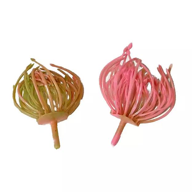 Добавка тычинка густая розовая с зелёными с ножкой 5,5см 534шт/кг фото 2