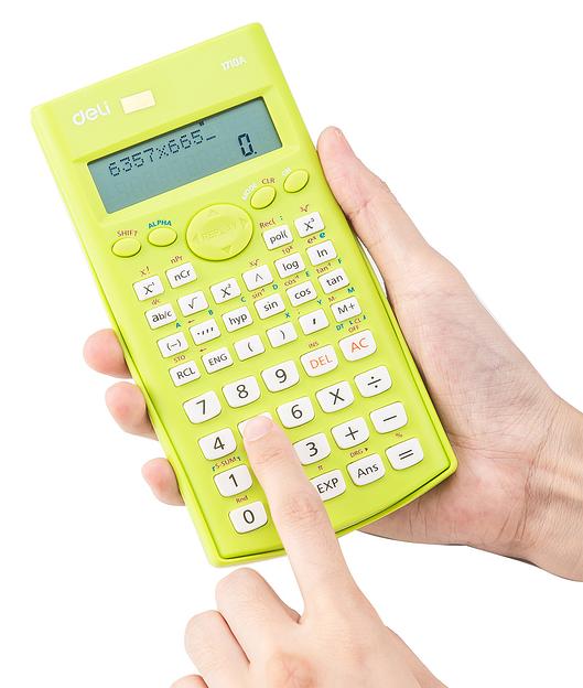 Калькулятор научный Deli E1710A/GRN зеленый 10+2-разр. фото 5