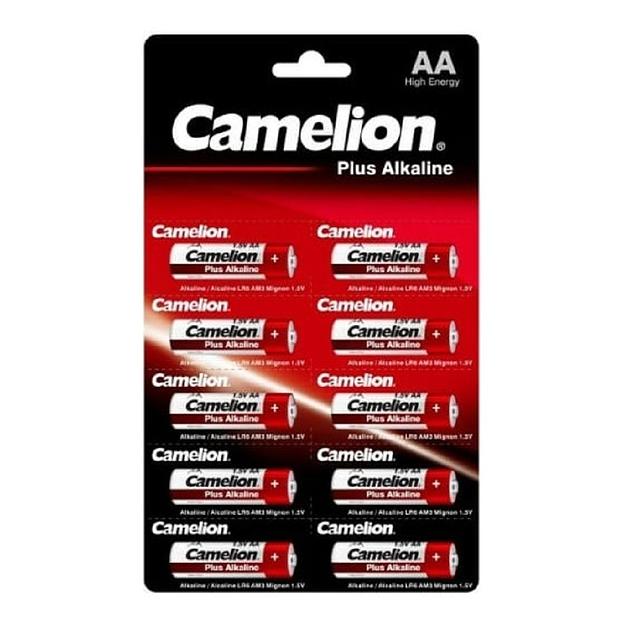 Camelion Plus Alkaline BL1x10 LR6 отрывные (LR6-BP1x10P, батарейка,1.5В) (10 шт. в уп-ке) фото 1