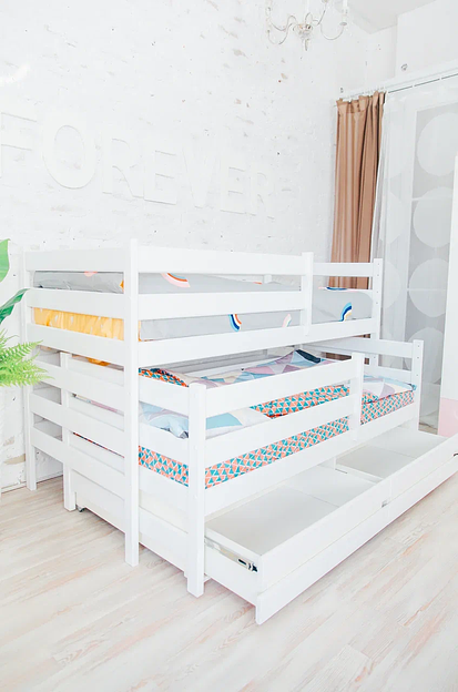 Кровать двухъярусная из массива фото 1