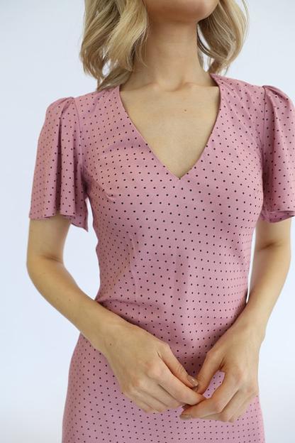 Платье из тонкой джинсы, розовый, опт фото 3