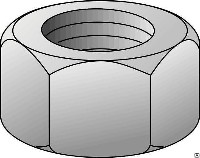 Гайка шестигранная нержавеющая М12 DIN 934 фото 1