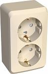 Systeme electric PA16-008K ЭТЮД О/У двойная РОЗЕТКА с заземлением со шторками 16А 250B, КРЕМОВЫЙ, Россия фото 5