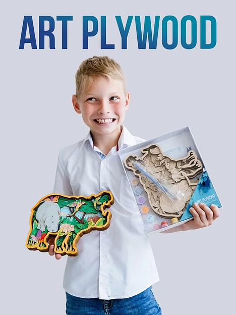 Набор для творчества раскраска-антистресс «Бегемот» Art Plywood, опт фото 7