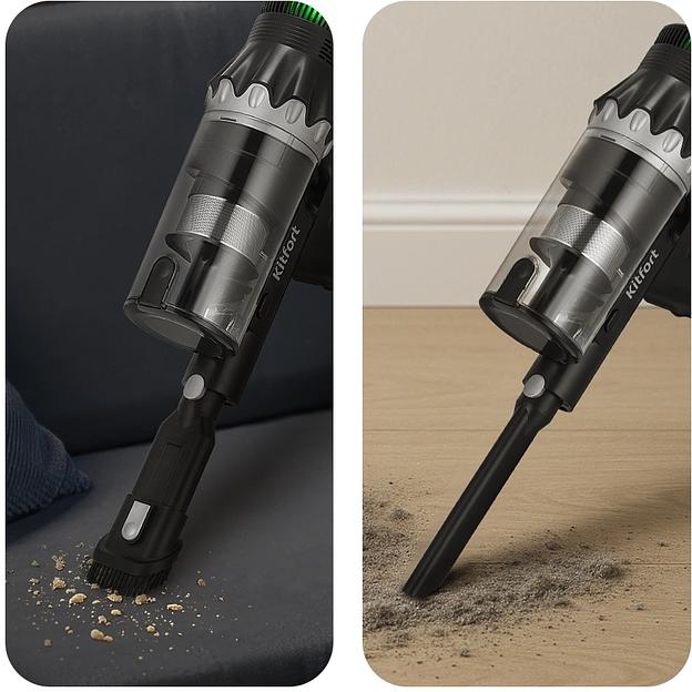 Пылесос Kitfort КТ-5549 350Вт черный/серебристый фото 5