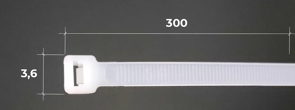 Нейлоновый хомут 3,6х300 Белый фото 1