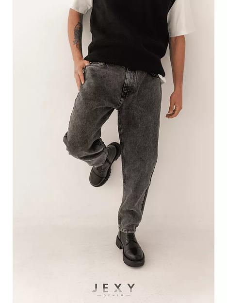 Широкие джинсы бананы мужские JEXY, тёмно-серый фото 9