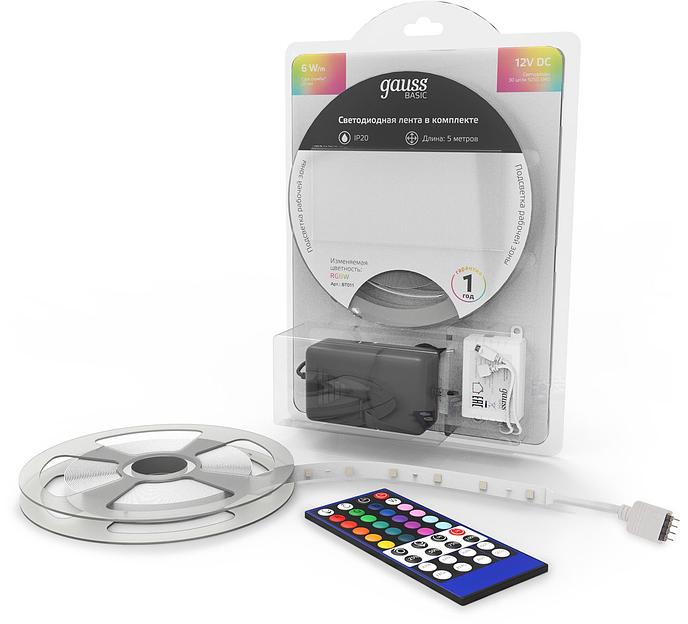 Лента светодиод. Gauss Basic 5м (BT011) фото 2