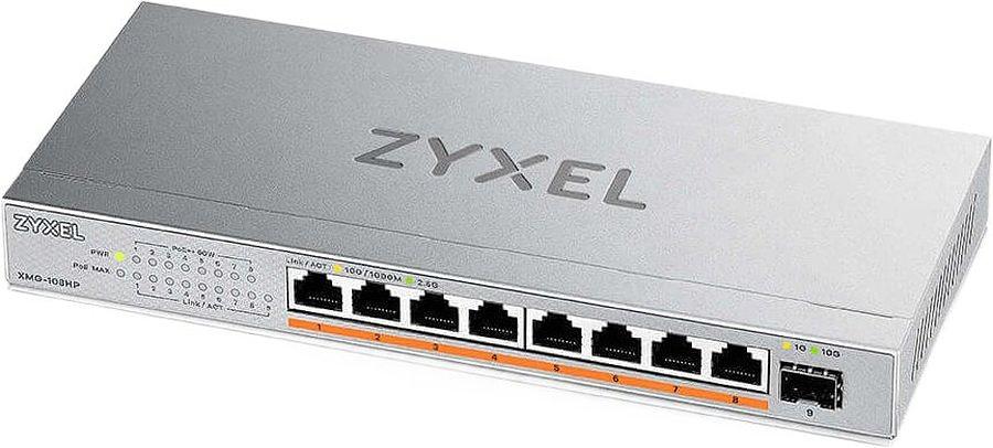 Коммутатор Zyxel XMG-108HP-EU0101F 8x2.5Гбит/с 1SFP+ 8PoE++ 100W неуправляемый фото 1